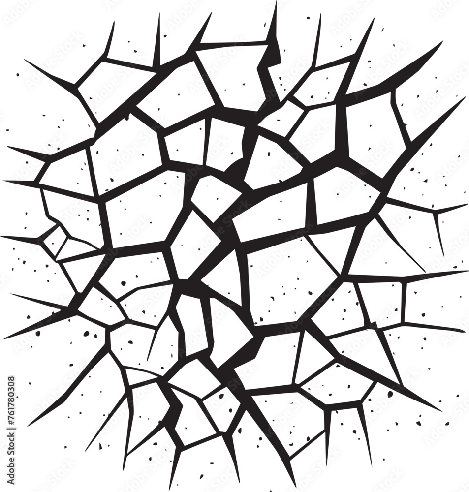 Broken Sketchlines Black Logo Design Icon Handcrafted Rifts Vector Cracked Lines Emblem - obrazy, fototapety, plakaty 