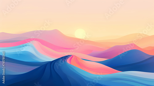 Sunrise in the Desert Illustration