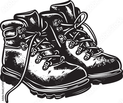 SummitStriders Black Logo Design Icon TrailBlazers Hiking Boots Emblem