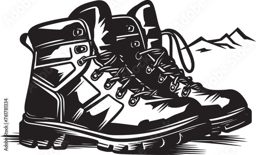 SummitQuest Black Logo Design for Hiking Boots TrekThrive Emblem Symbol for Hiking Boots
