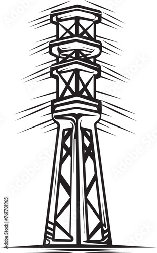 AmpereAnchor Hand Drawn Symbol for High Voltage Electric Pole ShockWatch Vector Black Logo Design for Electric Infrastructure