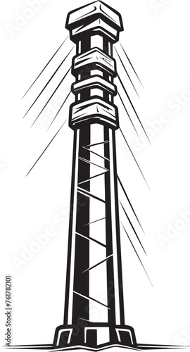 MegaWattMinder Hand Drawn Symbol for Electric Infrastructure Preservation ShockShield Vector Black Logo Design for High Voltage Pole Safety