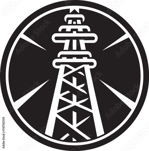 VoltageVigilance Vector Black Logo Design for High Voltage Pole Surveillance ElectricGuardian Emblem for Electric Infrastructure Security