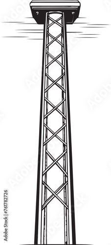 WattWatchtower Vector Logo Design for High Voltage Electric Pole VoltageVigil Black Emblem for Electric Power Structure