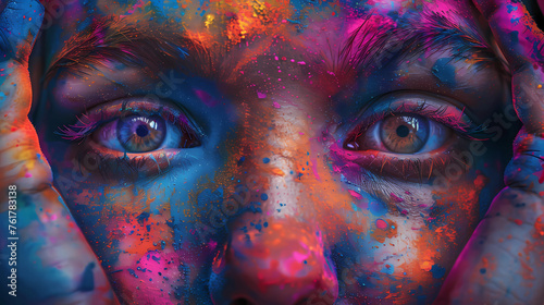 people come together to create great works of art using Holi colors