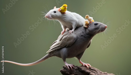 A Rat Riding On The Back Of A Bird An Unlikely Fr