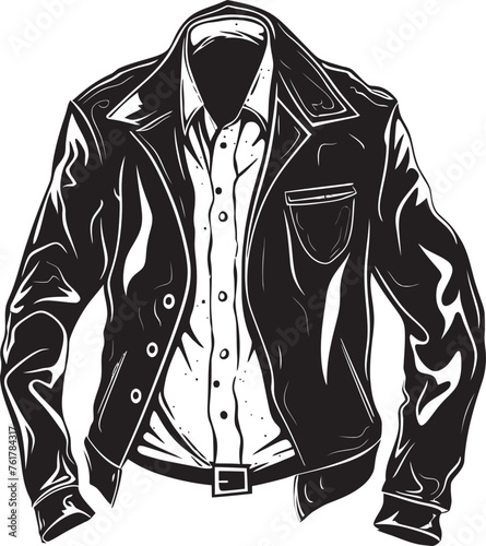 StreetSmart Vector Logo Design for Fashionable Coat NoirMode Black Emblem of Stylish Outerwear photo