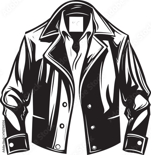 StreetSmart Vector Logo Design for Fashionable Jacket NoirMode Black Emblem of Stylish Coat photo
