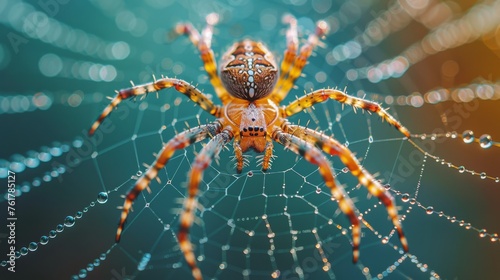 Spider on Web Close-Up