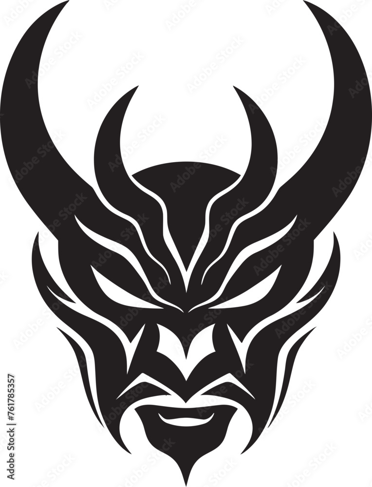 DemonDuality Vector Logo Design for Ghostly Oni KabukiKokoro Black Emblem of Haunting Demon DemonDuality Vector Logo Design for Ghostly Oni KabukiKokoro Black Emblem of Haunting Demon