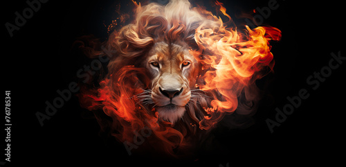 Apocalyptic Blaze: The Fiery Image of the Lion of Judah and the Second Coming.  Easter,  He Has Risen.