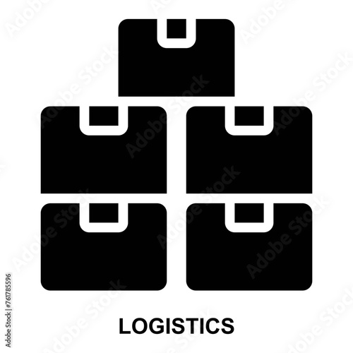  logistics, inventory, stock, product, goods, boxes expanded solid or glyph style icon for web mobile app presentation printing