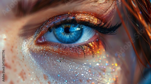 Close Up of a Womans Blue Eyes