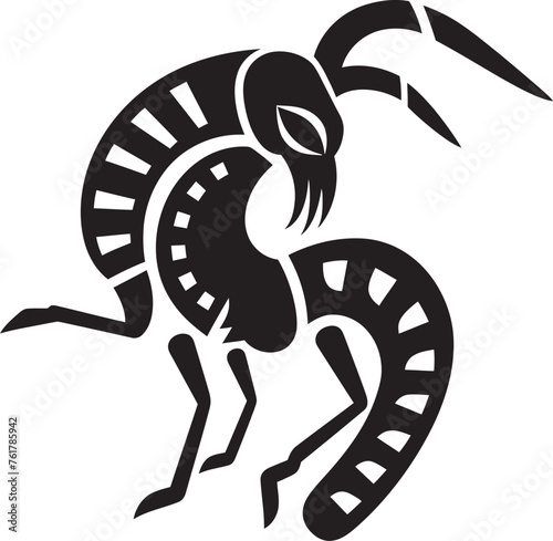 Tribal Tapestry Black Logo Design of Kokopelli Icon Kokopellis Song Vector Emblem of Kokopelli in Black photo