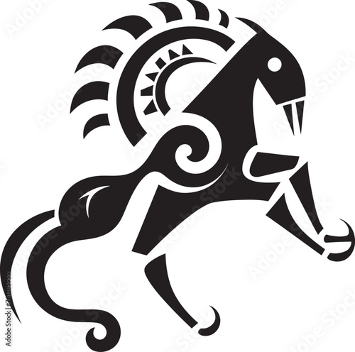 Mesa Minstrel Hand Drawn Kokopelli Symbol in Black Vector Kokopellis Serenade Black Logo Design of Tribal Art Icon