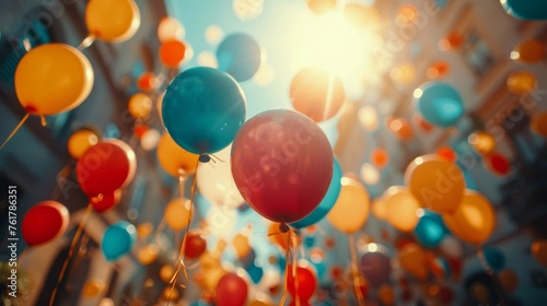 Bunch of Balloons Floating in the Air