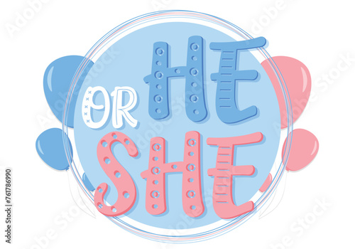 Baby Shower or gender party card. invitation gender party. Cute bunny and balloons. vector illustration. Banner, background for celebrating baby shower