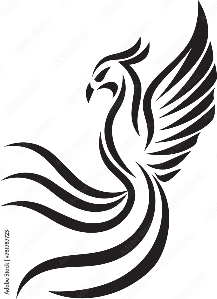 Phoenix Awakening Vector Icon of Mythical Bird in Black Cosmic Fire Hand Drawn Phoenix Symbol in Black Vector Phoenix Awakening Vector Icon of Mythical Bird in Black Cosmic Fire Hand Drawn Phoenix Symbol in Black Vector