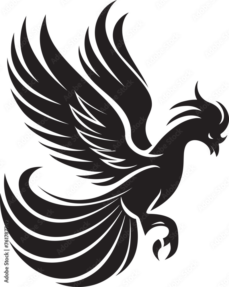 Celestial Blaze Hand Drawn Phoenix Symbol in Black Vector Phoenix Ascendancy Logo Design of Legendary Bird in Black Vector Celestial Blaze Hand Drawn Phoenix Symbol in Black Vector Phoenix Ascendancy Logo Design of Legendary Bird in Black Vector