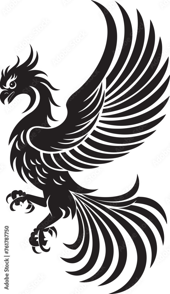 Celestial Phoenix Vector Icon of Legendary Phoenix in Black Eternal Beacon Hand Drawn Phoenix Symbol in Black Vector Celestial Phoenix Vector Icon of Legendary Phoenix in Black Eternal Beacon Hand Drawn Phoenix Symbol in Black Vector