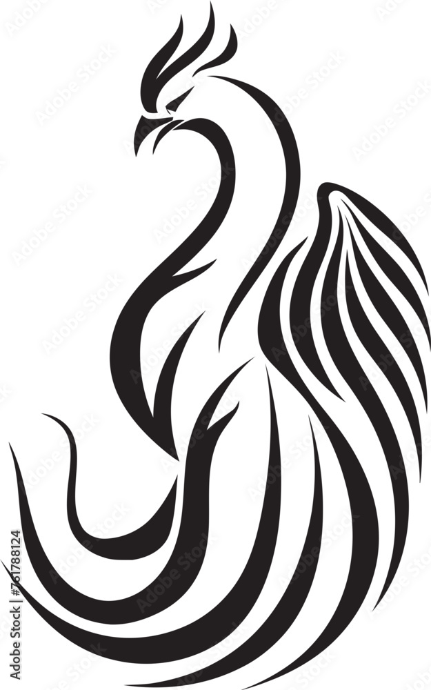 Resurrected Phoenix Logo Design of Legendary Bird in Black Vector Eternal Flames Vector Icon of Mythical Phoenix in Black Resurrected Phoenix Logo Design of Legendary Bird in Black Vector Eternal Flames Vector Icon of Mythical Phoenix in Black