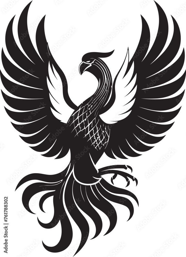 Cosmic Flame Logo Design of Legendary Phoenix in Black Vector Phoenix Luminescence Vector Icon of Mythical Bird in Black Cosmic Flame Logo Design of Legendary Phoenix in Black Vector Phoenix Luminescence Vector Icon of Mythical Bird in Black