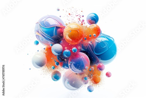 colorful bubbles isolated on white background