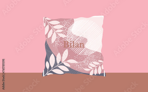 Seamless Leaves Pattern with Pillow Realistic