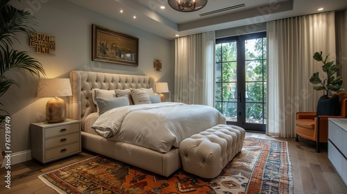 Spacious Bedroom With Large Bed and Window