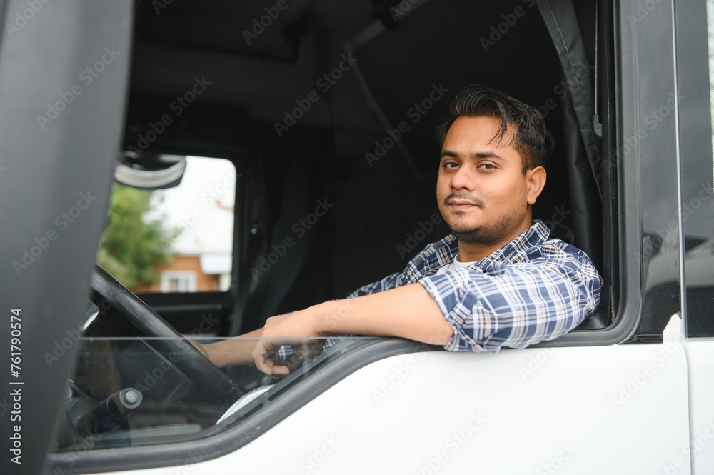 Obraz premium Portrait of a indian truck driver