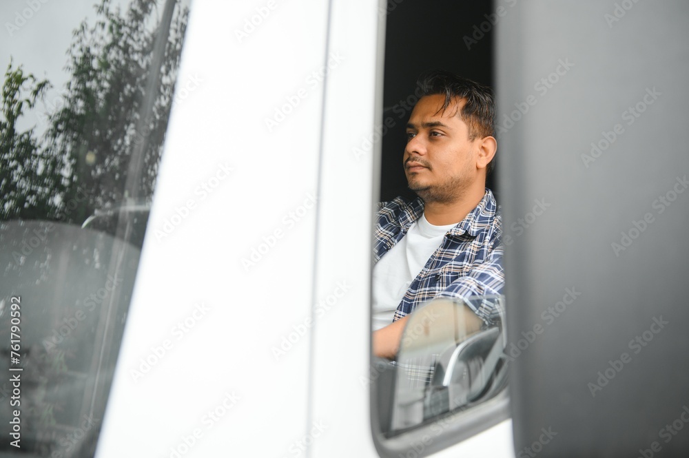 Portrait of a indian truck driver Portrait of a indian truck driver