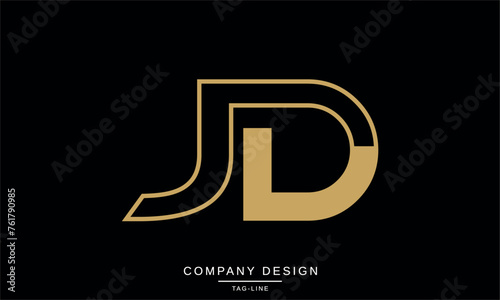 JD, DJ Abstract Letters Logo Monogram Design Icon Font