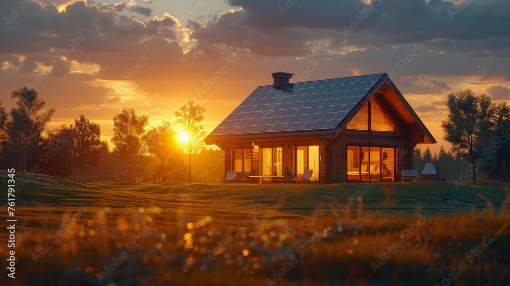 Small House on Lush Green Field