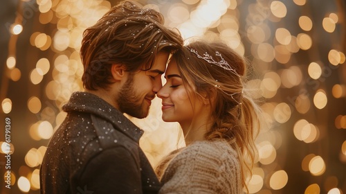Man and Woman Standing Side by Side