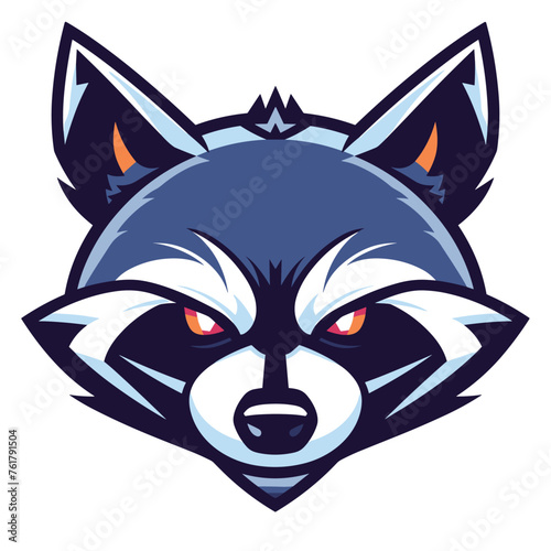Vector esports logotype raccoon on white background, logo raccoon, icon raccoon, sticker raccoon, symbol raccoon, emblem raccoon