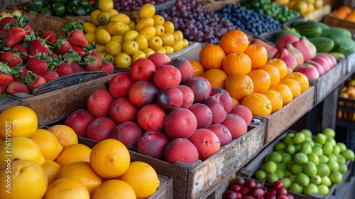 Assorted Fruits Displayed at Market