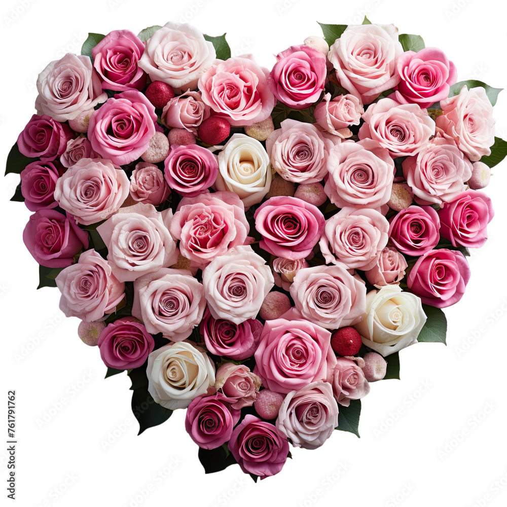 Roses arranged in the shape of a heart Roses arranged in the shape of a heart
