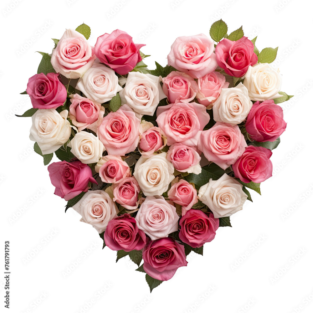 Roses arranged in the shape of a heart Roses arranged in the shape of a heart