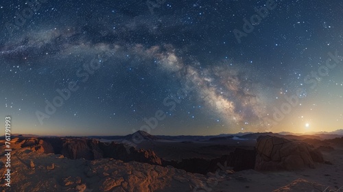 Night Sky View With Milky Way Background