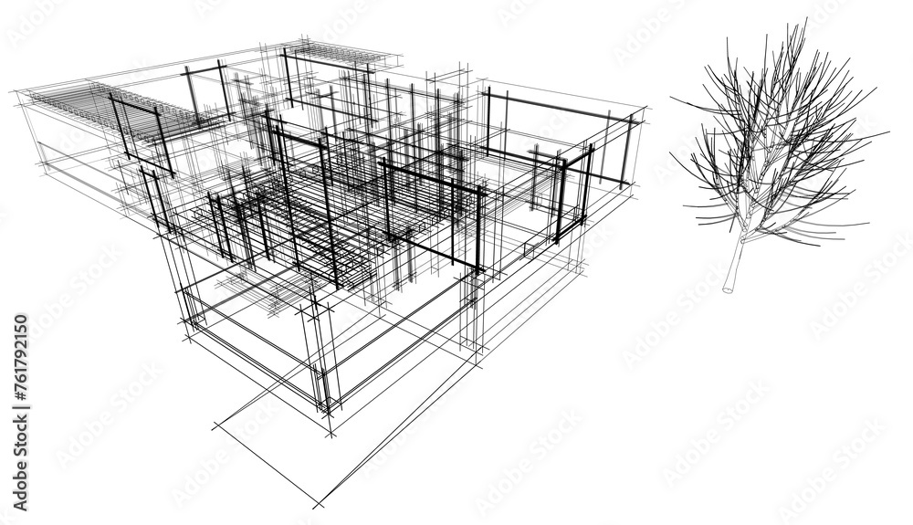 3d wireframe of a building 3d wireframe of a building