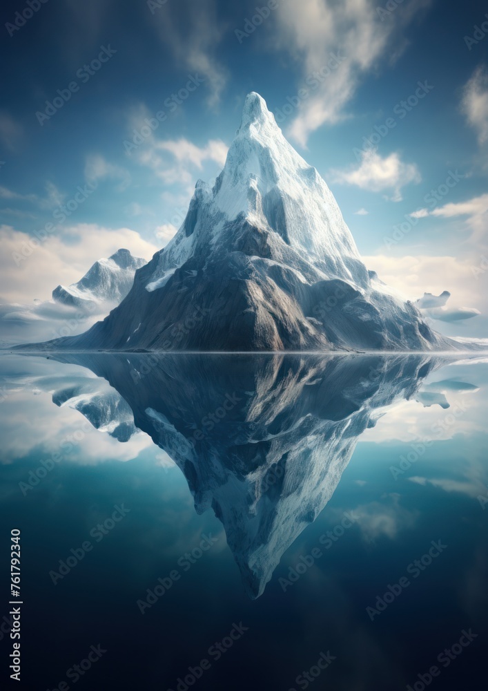 custom made wallpaper toronto digitalCrystal Behemoth - Imposing iceberg reflected on mirror-like waters