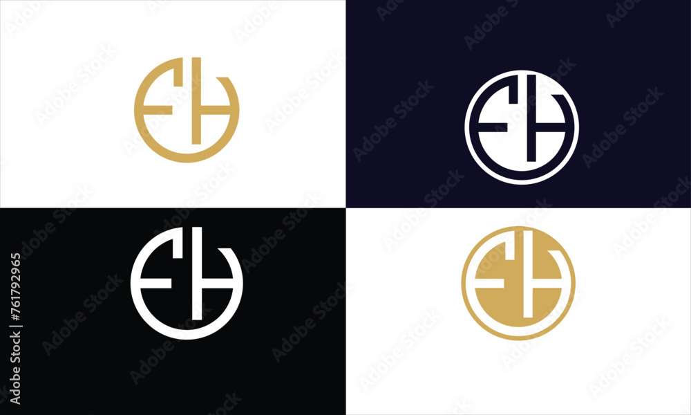 EH, HE,E , H, Abstract Letters Logo Monogram EH, HE,E , H, Abstract Letters Logo Monogram