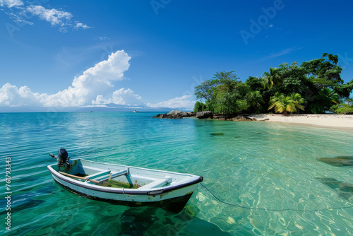 Tropical Paradise with Secluded Boat © spyrakot