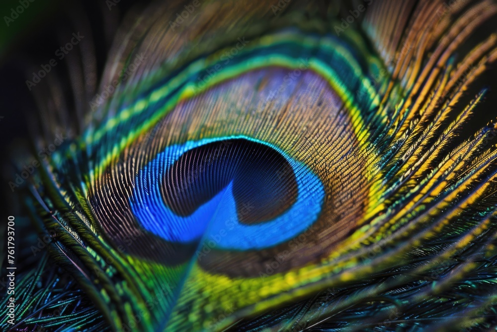 Obraz premium Beautiful Peacock Feather - Captivating Wildlife