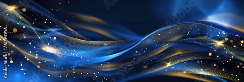 Blue Award - Elegant Luxury Golden Blue Background for Anniversary, Celebration, Corporate Presentations, or Wedding Entertainment