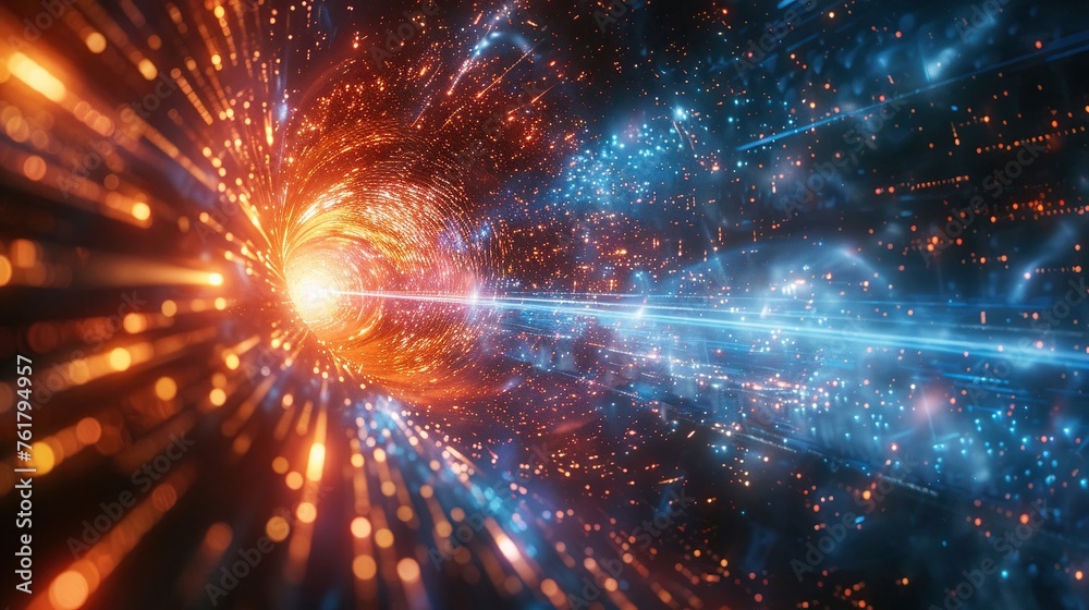 Tech Startup Ignition - The ignition of a rocket signifies the explosive start of a new tech venture in the digital age