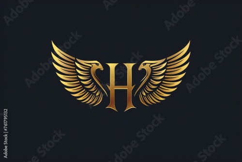 H Letter Wing Logo Design. Flying High with Elegant H Alphabet and Angel Wings - Perfect for Classic Corporate Branding and Automotive Logos