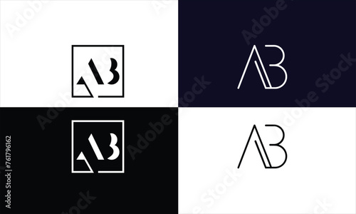AB, BA, A, B, Abstract Letters Logo Monogram
