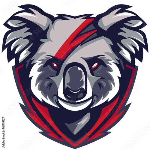 Vector esports logotype koala on white background, logo koala, icon koala, sticker koala, symbol koala, emblem koala