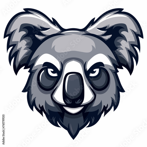 Vector esports logotype koala on white background, logo koala, icon koala, sticker koala, symbol koala, emblem koala